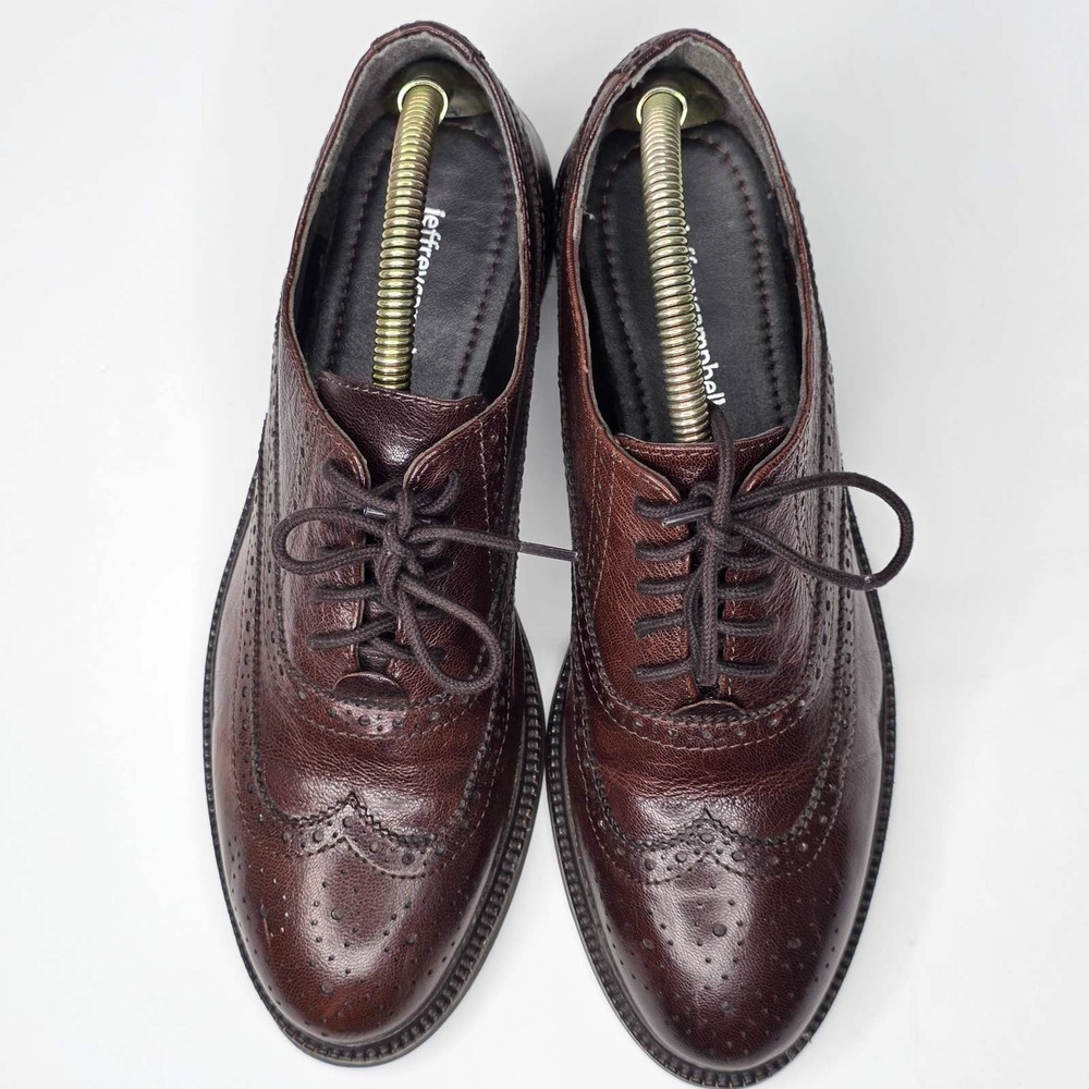 Jeffrey Campbell Moyra Women's Dress‎ Shoes Size 7.5 Burgundy Leather Wingtip